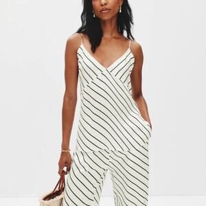 Summer Away Black White Striped Camisole Top SMALL Cami Vacation Casual $100